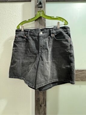 American Eagle Outfitters Black High-Rise Denim Jean Shorts